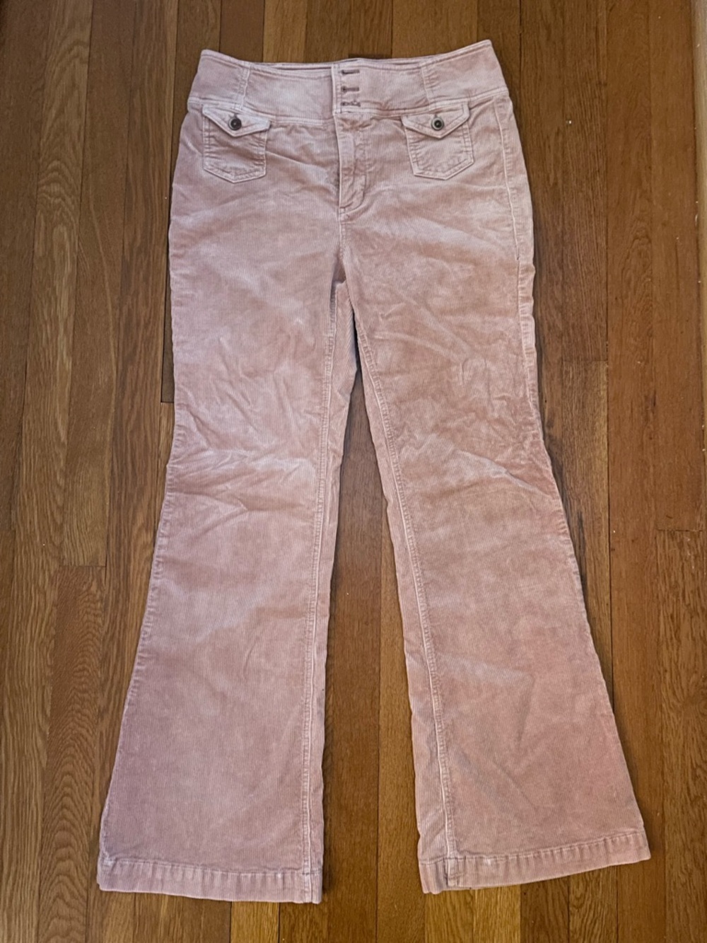 Anthropologie Dusty Pink Corduroy Flare Pants